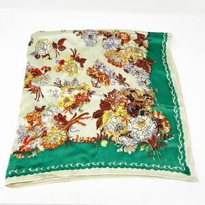 Baar & Beards Top Hit Vintage‎ Made in Japan Hand Rolled Pure Silk Floral Scarf